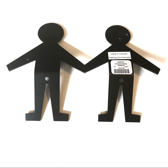 2 Person Silhouette Black Metal Hooks - Picture 2 of 5